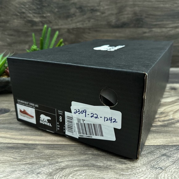 NIB Sorel Explorer 8 39 Blitz Stride Lace Sneaker Warp Red Burnt Orange - Picture 10 of 10